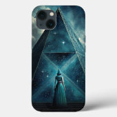 Blauwe piramide Surreal Visionary Art Case-Mate iPhone Case (Achterkant)