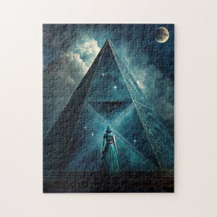 Blauwe piramide Surreal Visionary Art Legpuzzel
