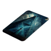 Blauwe piramide Surreal Visionary Art Magneet (Linkerzijde)