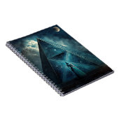 Blauwe piramide Surreal Visionary Art Notitieboek (Rechterzijde)