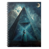 Blauwe piramide Surreal Visionary Art Notitieboek (Voorkant)