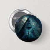 Blauwe piramide Surreal Visionary Art Ronde Button 5,7 Cm (Voorkant /achterkant)