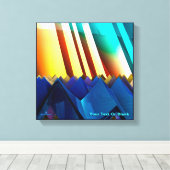 Blauwe piramiden en rism canvas afdruk (Insitu (Houten vloer))