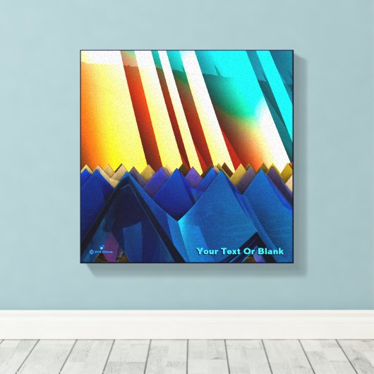 Blauwe piramiden en rism canvas afdruk (Insitu (Houten vloer))