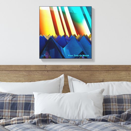 Blauwe piramiden en rism canvas afdruk (Insitu (Slaapkamer))