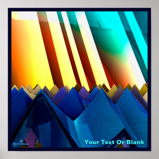 Blauwe piramiden en rism poster (Voorkant)