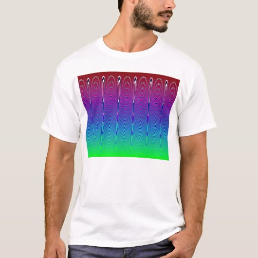 Blauwe Pixel Sunset #6 (app) T-shirt (Voorkant)