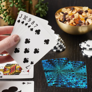 Blauwe Pixelmatrix Pokerkaarten
