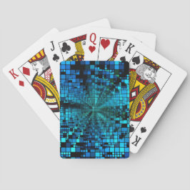 Blauwe Pixelmatrix Pokerkaarten