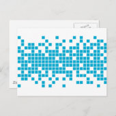 Blauwe pixels briefkaart (Voorkant / Achterkant)