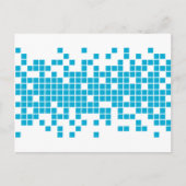 Blauwe pixels briefkaart (Voorkant)