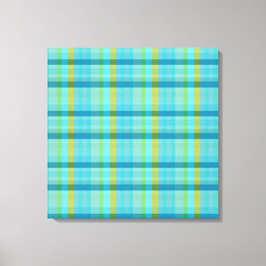 Blauwe Plaid door Shirley Taylor Canvas Afdruk (Voorkant)