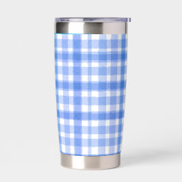 Blauwe Plaid Geïsoleerde Tumbler Drinkbeker