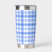 Blauwe Plaid Geïsoleerde Tumbler Drinkbeker (Rechts)