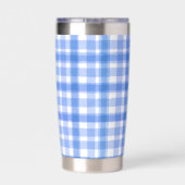  Blauwe Plaid Geïsoleerde Tumbler Geïsoleerde Drinkbeker (Achterkant)