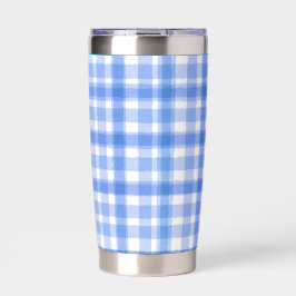 Blauwe Plaid Geïsoleerde Tumbler Geïsoleerde Drinkbeker