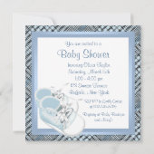 Blauwe Plaid Schoenen Zwart Blauw Plaid Baby Boy S Kaart (Achterkant)