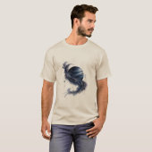 Blauwe Planeet Kosmische Draaikolk Heren T-shirt | (Voorkant volledig)