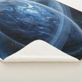 Blauwe Planeet met Blauwe Ringen Sherpa Deken (3/4)