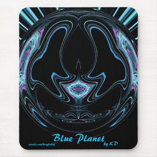 Blauwe Planeet Mousepad Muismat (Voorkant)
