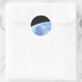 blauwe planeet ronde sticker (Tas)