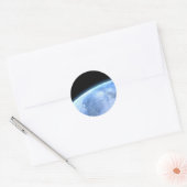 blauwe planeet ronde sticker (Envelop)