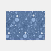 Blauwe planeten fleece deken (Voorkant (Horizontaal))