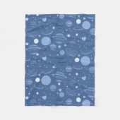Blauwe planeten fleece deken (Voorkant)