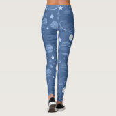 Blauwe planeten hemels leggings (Achterkant)