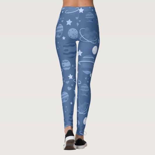 Blauwe planeten hemels leggings (Achterkant)