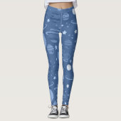 Blauwe planeten hemels leggings (Voorkant)