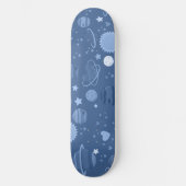 Blauwe planeten hemels persoonlijk skateboard (Voorkant)