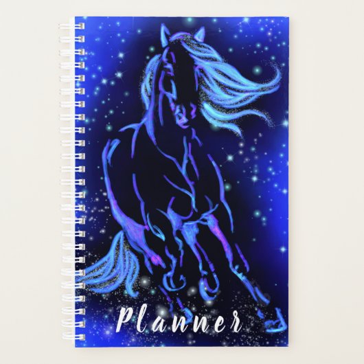Blauwe plankpaard met Sterrennacht Planner (Voorkant)
