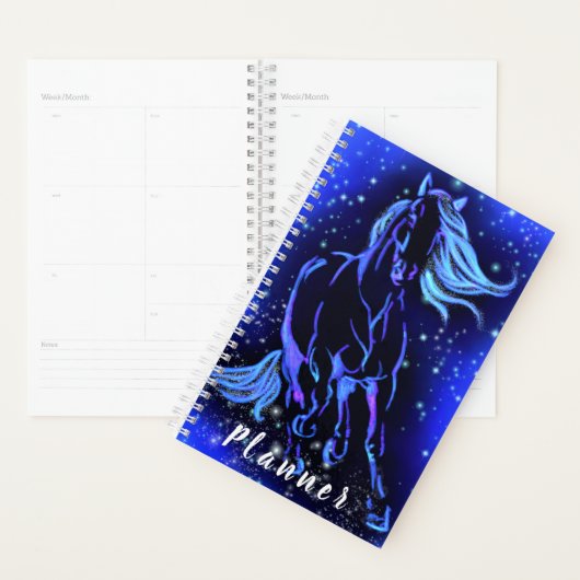 Blauwe plankpaard met Sterrennacht Planner (Display)