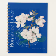 Blauwe Planner met witte bloemen