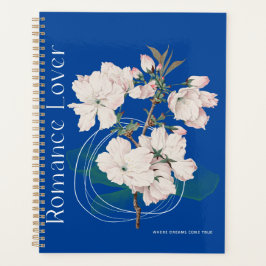 Blauwe Planner met witte bloemen