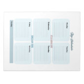 Blauwe Planner Schema Wekelijks Notitieblok (Voorkant)