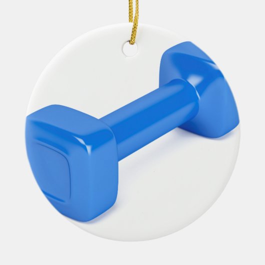 Blauwe plastic dommel keramisch ornament (Voorkant)
