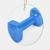 Blauwe plastic dommel keramisch ornament (Links)