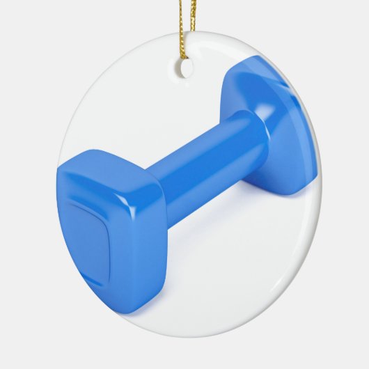 Blauwe plastic dommel keramisch ornament (Links)