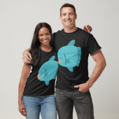 Blauwe platte gekleurde Zonvis T-shirt (Unisex)
