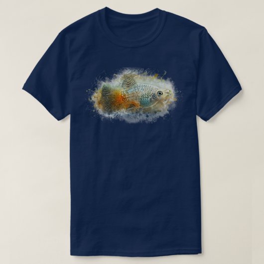 Blauwe platvis t-shirt (Design voorkant)