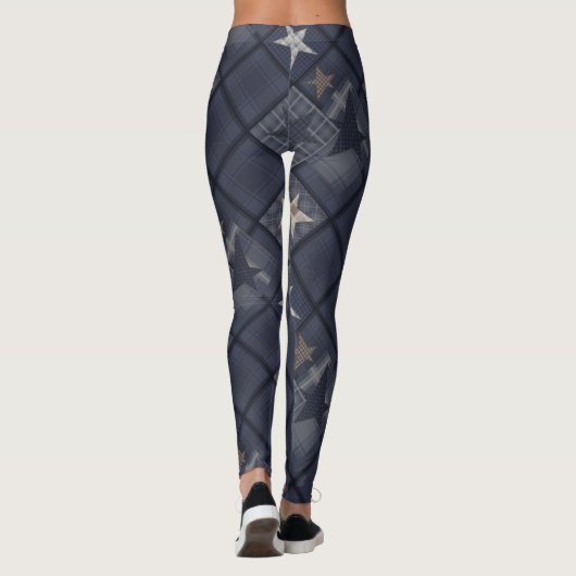 Blauwe pleister leggings (Achterkant)