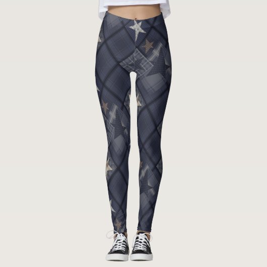 Blauwe pleister leggings (Voorkant)