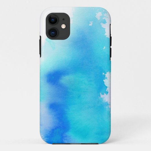 Blauwe plek, waterverf abstracte hand geschilderd Case-Mate iPhone case (Achterkant)