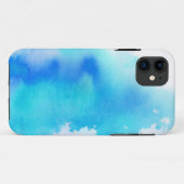 Blauwe plek, waterverf abstracte hand geschilderd Case-Mate iPhone case (Achterkant (horizontaal))