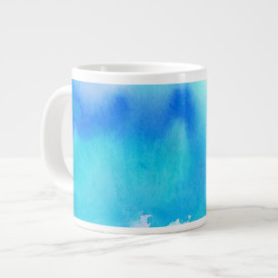 Blauwe plek, waterverf abstracte hand geschilderd grote koffiekop