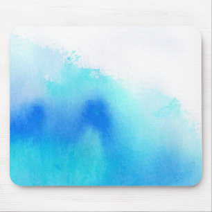 Blauwe plek, waterverf abstracte hand geschilderd muismat