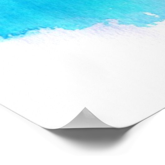 Blauwe plek, waterverf abstracte hand geschilderd poster (Hoek)