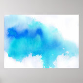 Blauwe plek, waterverf abstracte hand geschilderd poster (Voorkant)